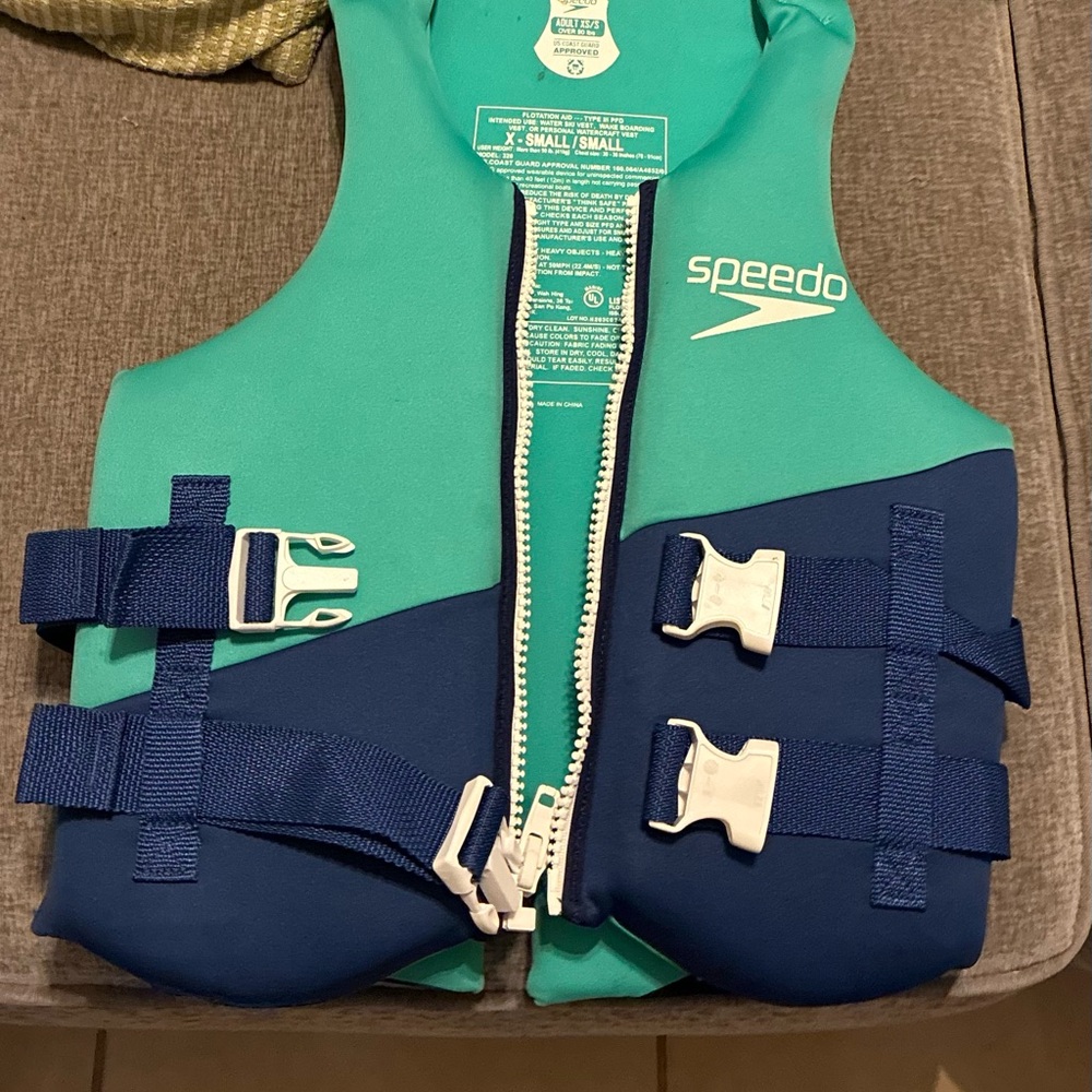 Speedo Aqua and Navy Life Vest